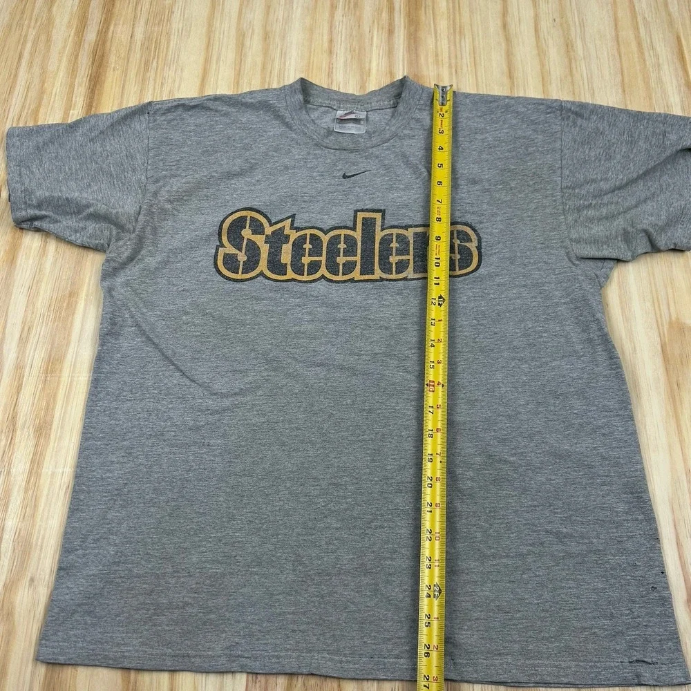 Vintage 90s‎ Nike Pittsburgh Steelers T Shirt Mens Sz L Center Check Worn Thin